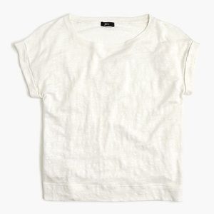 J Crew NWT Linen Roll Cuff Tee